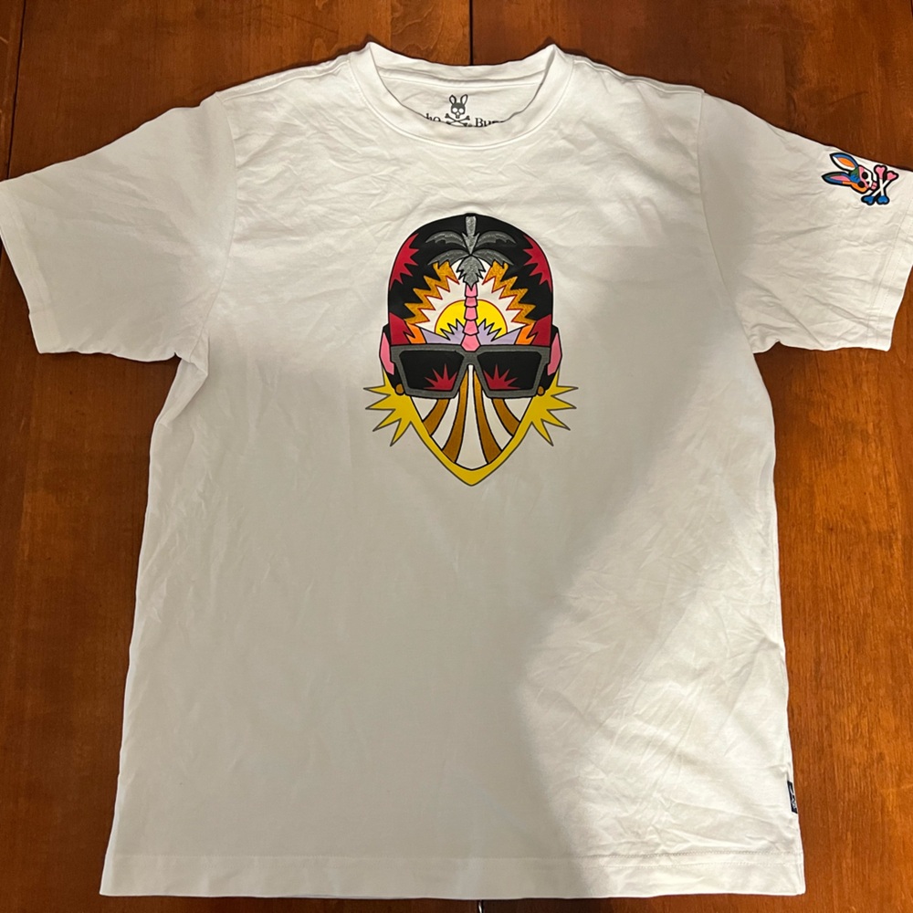 Psycho Bunny White Kids T-Shirt with Colorful Graphic